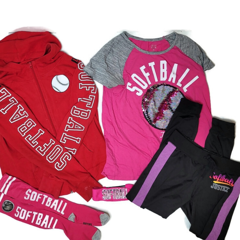 Justice softball lot size 16-20.